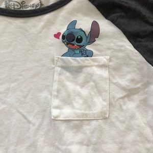 Disney Stitch in Pocket Baseball Tee